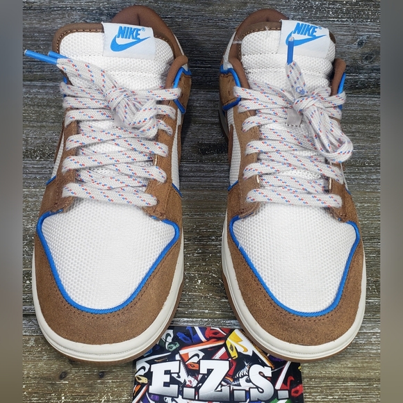 Nike Dunk Low Retro PRM Shoes British Tan Photo Blue FN5825-100 Men Size 8 - Picture 9 of 12